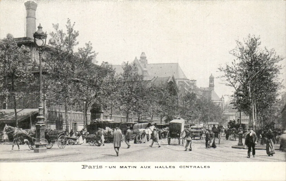 Paris - Uma manhã nas Halles centrais — editor não visível - Frente