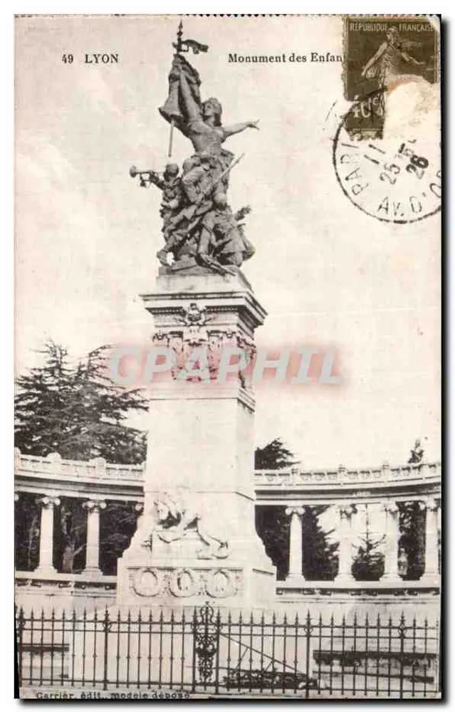 Lyon — Monument dos Crianças — Garriar, editor, modelo depositado - Frente