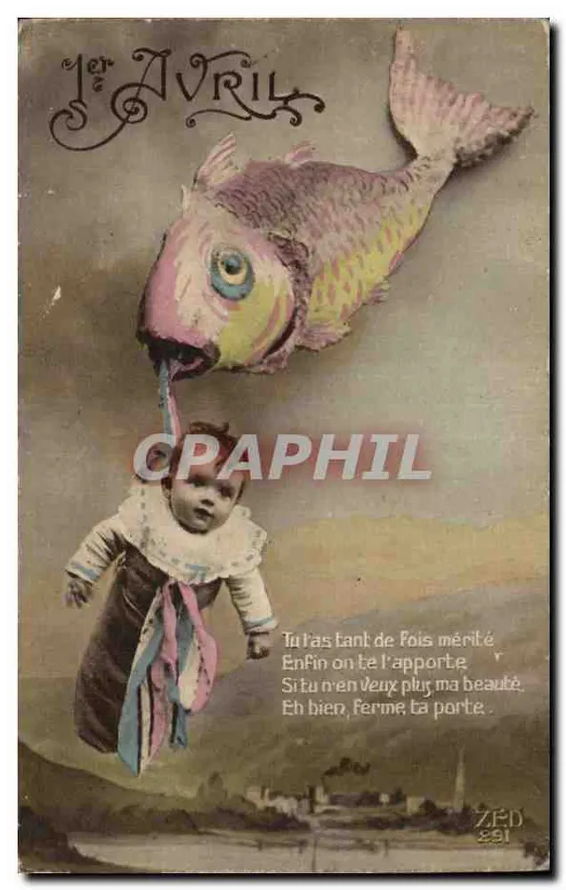 Fisch und Baby — Aprilscherz — ZED 251 - Vorderseite
