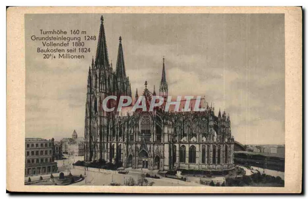 Kölner Dom — Ansicht von Süden — Verleger H. Worringer, Köln a. Rh. - Vorderseite