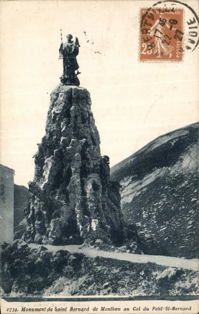 Denkmal des heiligen Bernard von Menthon am Col du Petit-St-Bernard — Verlag P. de Migieu, Nr. 1734 - Vorderseite