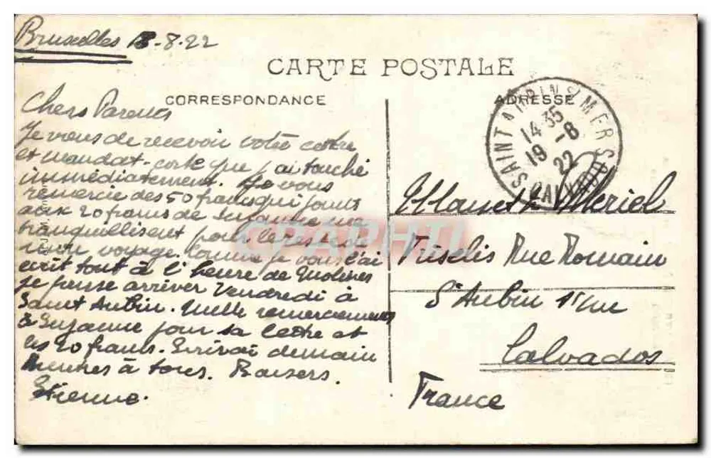 Antwerpen — Monument Metseys — anonymer Verlag, Nr. 18 - Rückseite