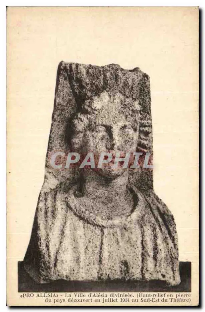 Alésia - A Cidade de Alésia Divinizada — Alto-relevo em Pedra Descoberto em Julho de 1914 ao Sudeste do Teatro — PRO ALESIA - Frente