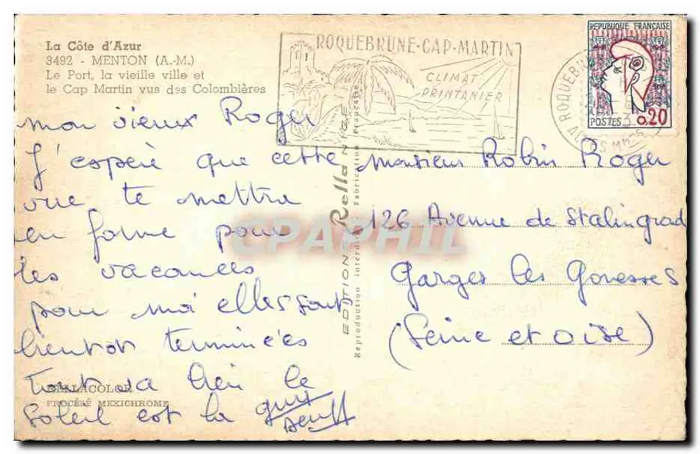 Cap Martin — Panoramablick — Editions Rella - Rückseite