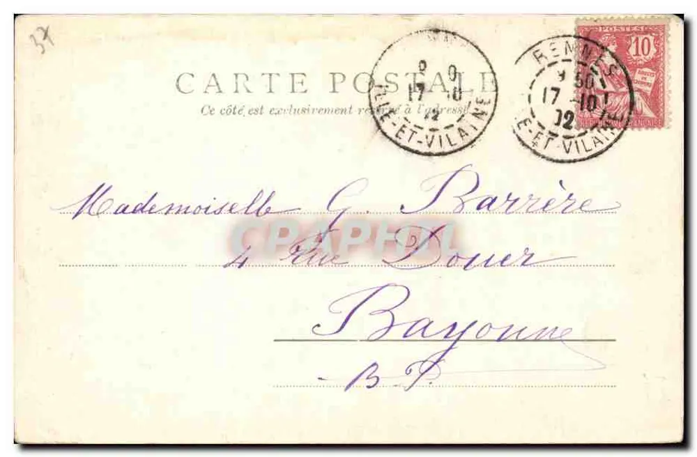 Castelo de Amboise — vista sobre a Loire — editor anônimo, n° 28791 - Verso