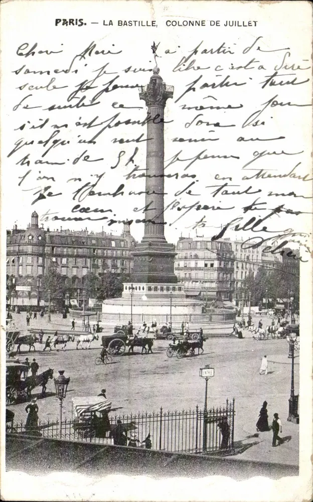 Paris — A Bastilha, Coluna de Julho — editor desconhecido, n° IV - Frente