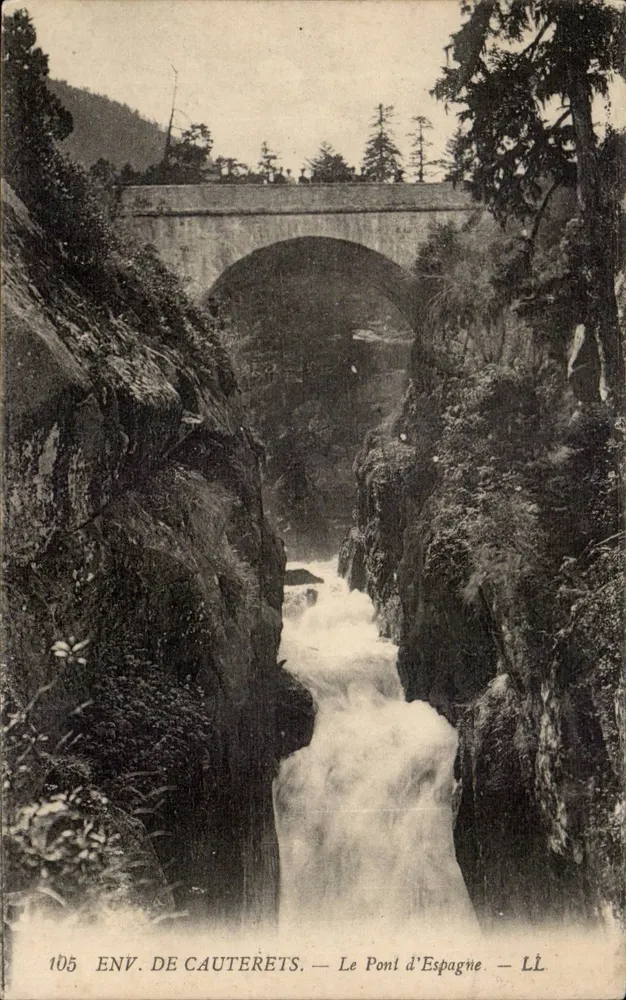 Env. de Cauterets — Le Pont d'Espagne — LL, n° 105 - Frente