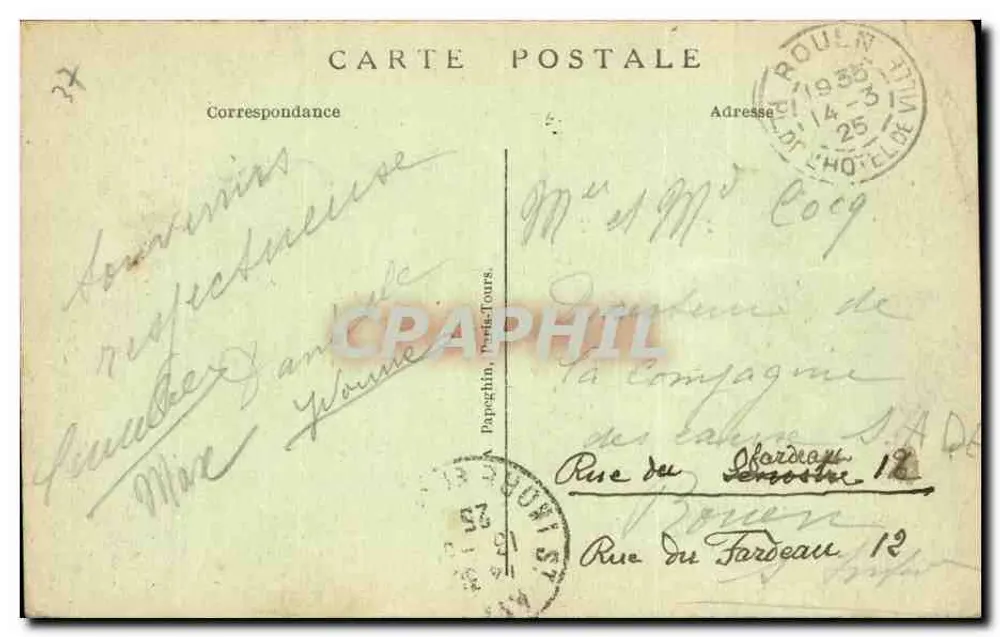 TOURS — Catedral de San Gatien — A.P. - Reverso