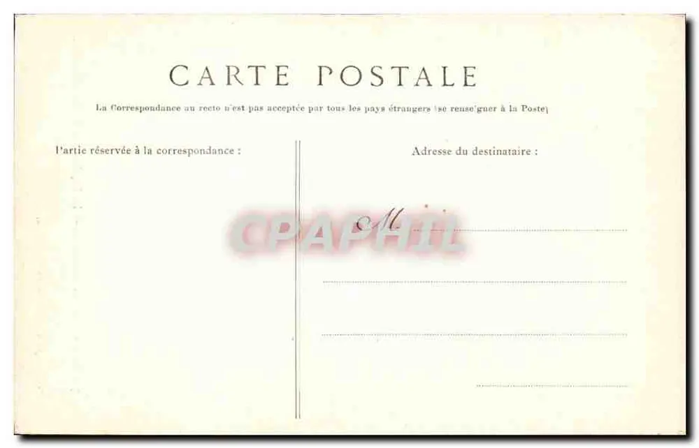 Schloss Fontainebleau — Der Taufstein und die beiden Hermès — Phototypie L. MENARD, Fontainebleau - Rückseite
