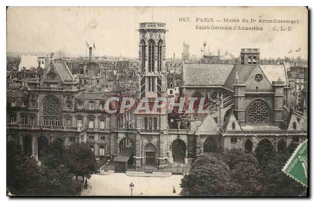 Paris — Rathaus des 1. Arrondissements Saint-Germain-l'Auxerrois — C. L. C. n° 657 - Vorderseite
