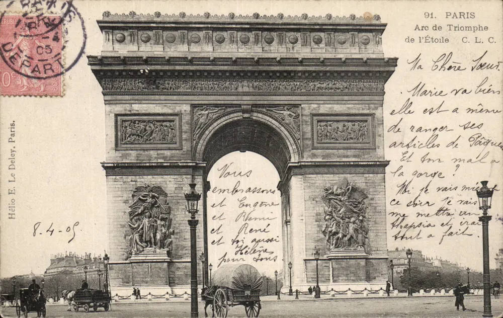 Arco do Triunfo — Paris — Hélio E. Deley, n°91 - Frente