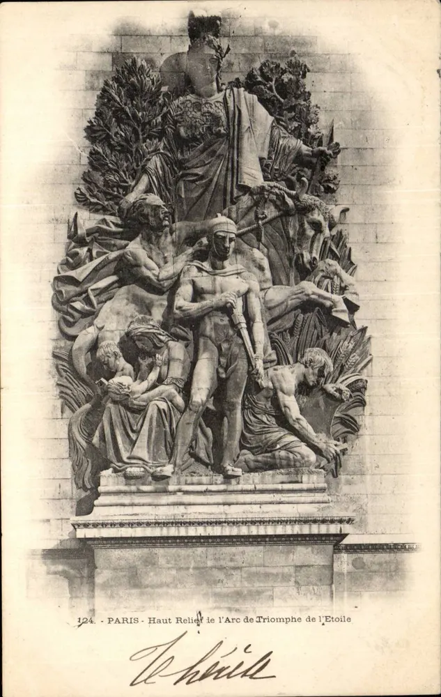 Paris - Alto-relevo do Arco do Triunfo da Estrela - Editor White, n°124 - Frente