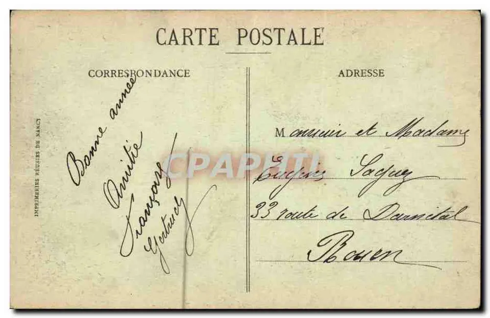 Rouen — Vista geral, tomada da Côte Sainte Catherine — C.V. 422 - Verso