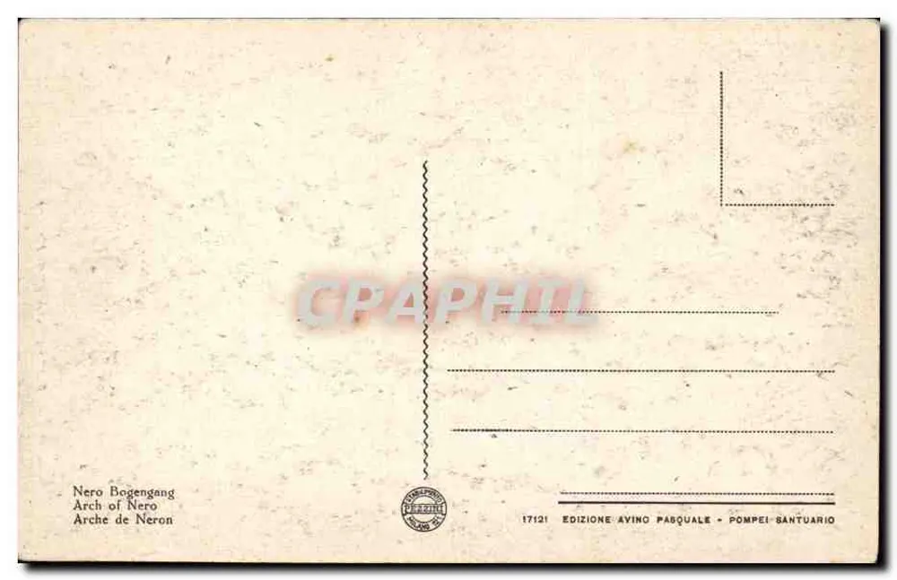 Pompeii - Bogen des Nero — Verlag Ayino Pasquale, Nr. 17121 - Rückseite