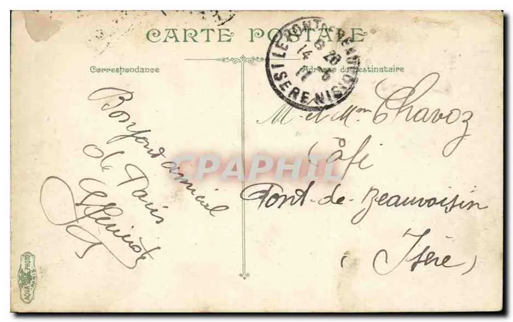 Paris. Arco do Triunfo — Praça da Estrela — editor Paris, n° 2126 - Verso