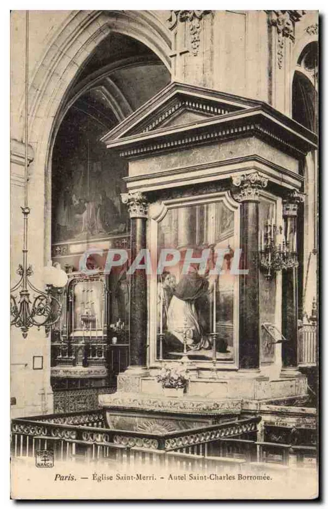 Paris — Kirche Saint-Merri — Altar des Heiligen Karl Borromäus - Vorderseite