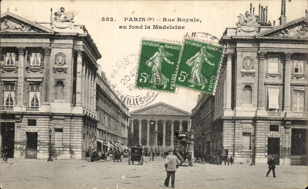 Paris (8. Bezirk) — Rue Royale, im Hintergrund die Madeleine — J.H. n°582 - Vorderseite