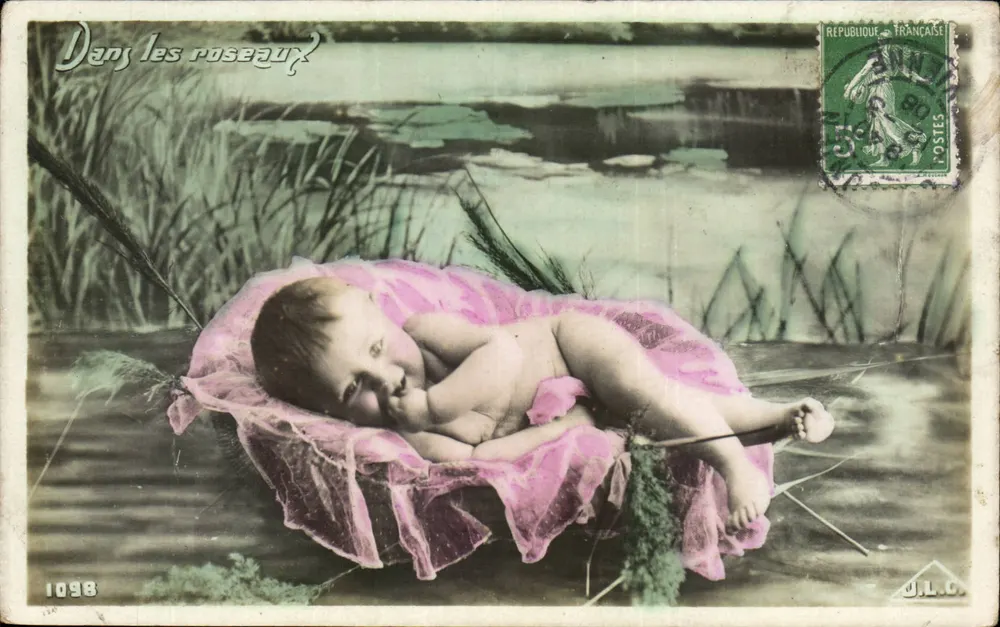 Baby in den Schilfrohren — Naturszene — J.L.C. Nr. 1098 - Vorderseite