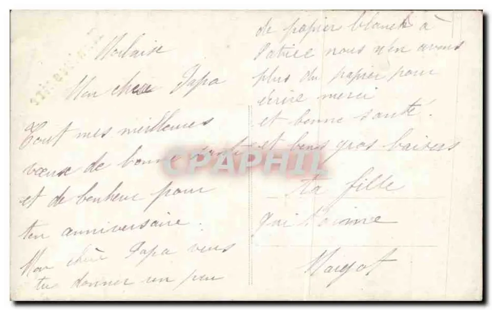 Lächelnde Mädchen, das aus einem Umschlag tritt — Geburtstag — ELD n°6004 - Rückseite