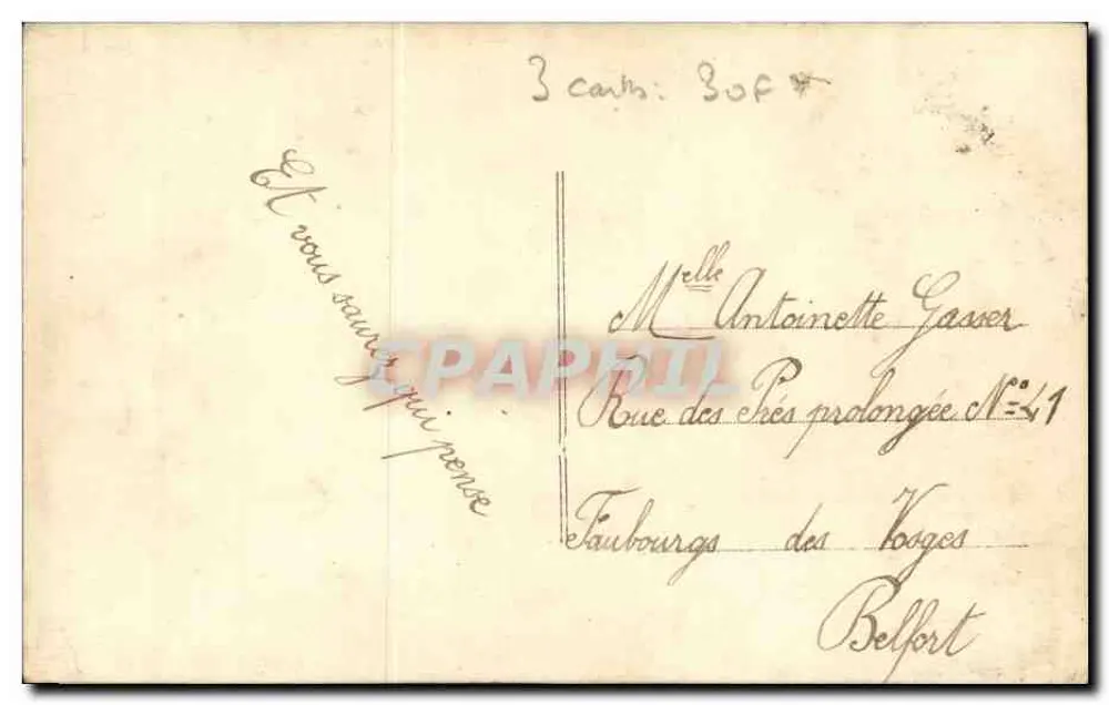 Nächtlicher Termin — Trauriges Ende eines Termins — Verleger: République Française, Nr. 107 - Rückseite