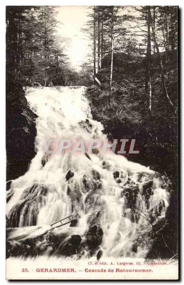 Gerardmer — Cascata de Retournemer — Cl. e édit. A. Largeron, Bij. Gerardinier, n°35 - Frente