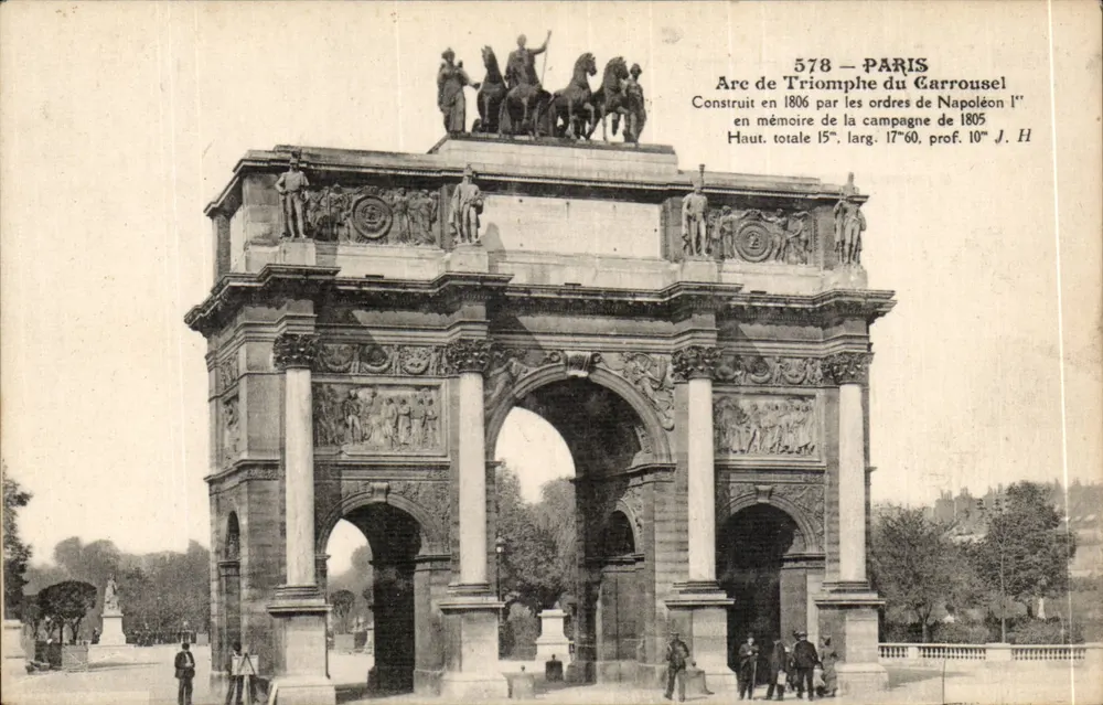 Arco do Triunfo do Carrousel — Paris — J. H. editor, n° 578 - Frente