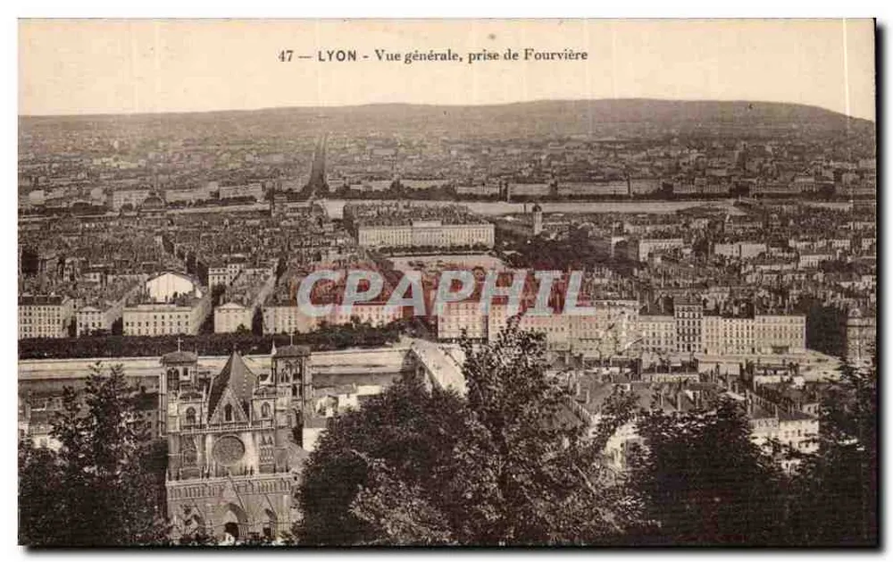 LYON - Vista geral, vista de Fourvière - Frente