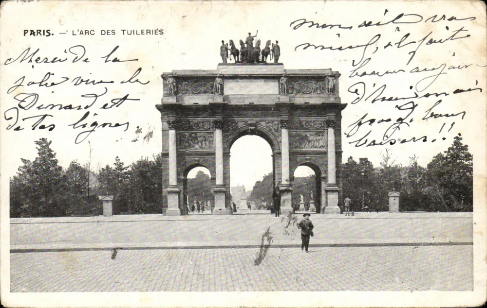 Paris — O Arco das Tuileries — editor não identificado, número de série não visível - Frente