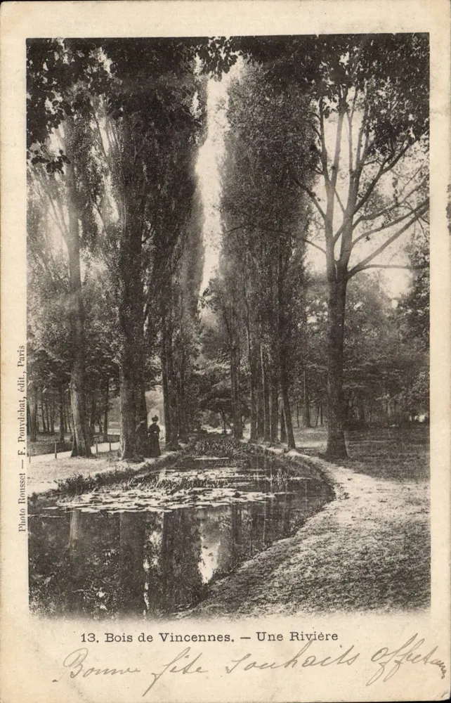 Bois de Vincennes — Uma Rio — Foto Rousselet, edit. F. Povylahat, Paris - Frente