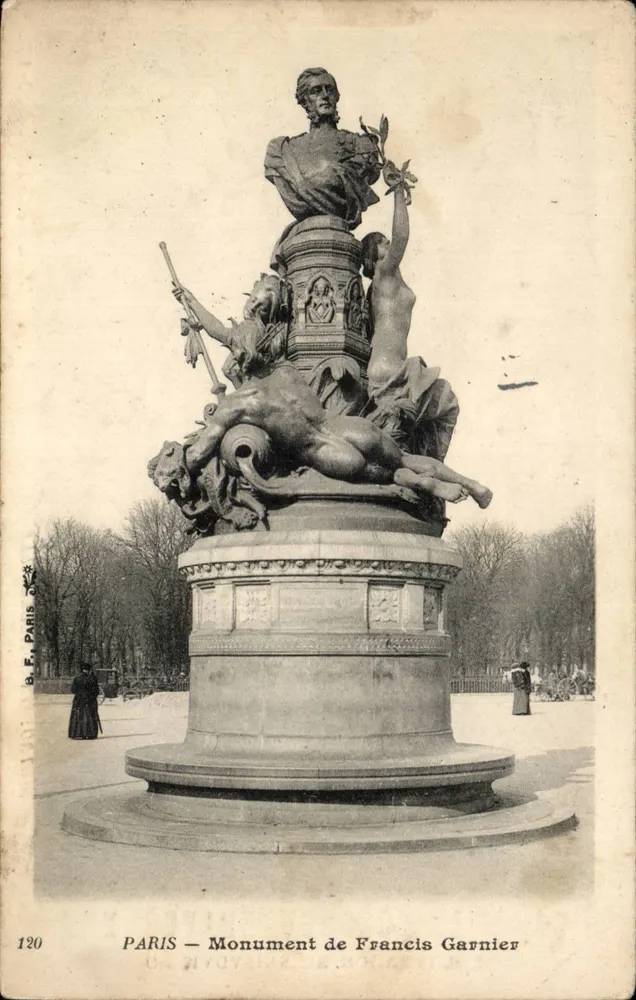 Paris — Monumento de Francis Garnier — Editor B. F. Paris, n° 120 - Frente