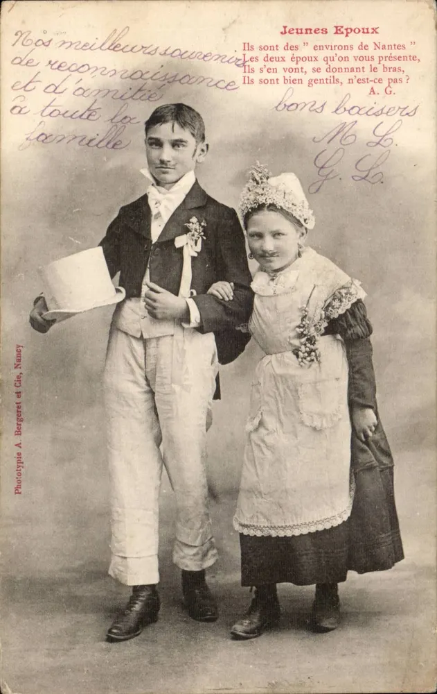 Jungverheiratetes Paar — Nantes — Phototypie A. Bergeret et Cie, Nancy - Vorderseite