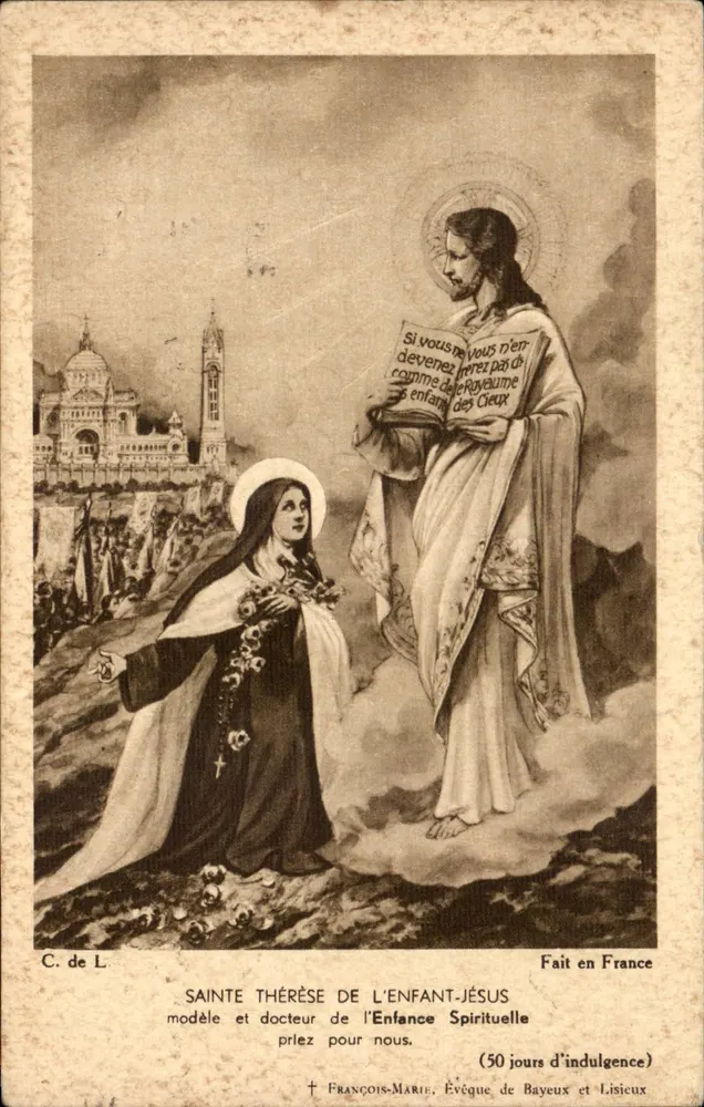Saint Thérèse des Enfants-Jésus — Modell und Doktor der geistlichen Kindheit — C. de L. — In Frankreich hergestellt - Vorderseite