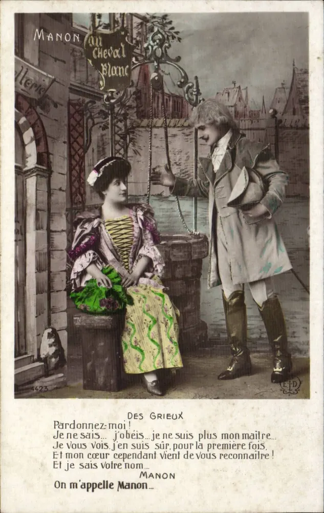 Manon am Weißen Pferd — Szene aus der Komödie 'Des Grieux' — Verlag E.F.D. n°4423 - Vorderseite