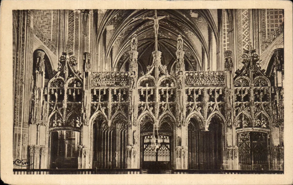 Albi (Tarn) — Innenansicht der Kathedrale Saint-Cécile — Detail der Skulpturen — Héliogravure Coulier Magon - Vorderseite