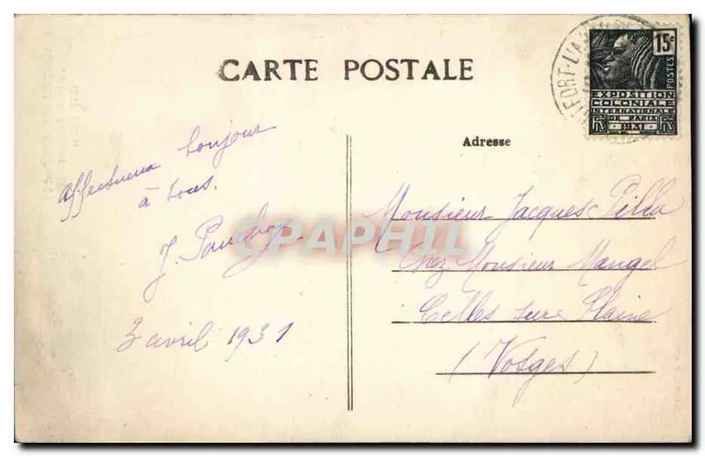Montfort-l'Amaury — Tor des Friedhofs (16. Jahrhundert) — Edit. J. Warront - Rückseite