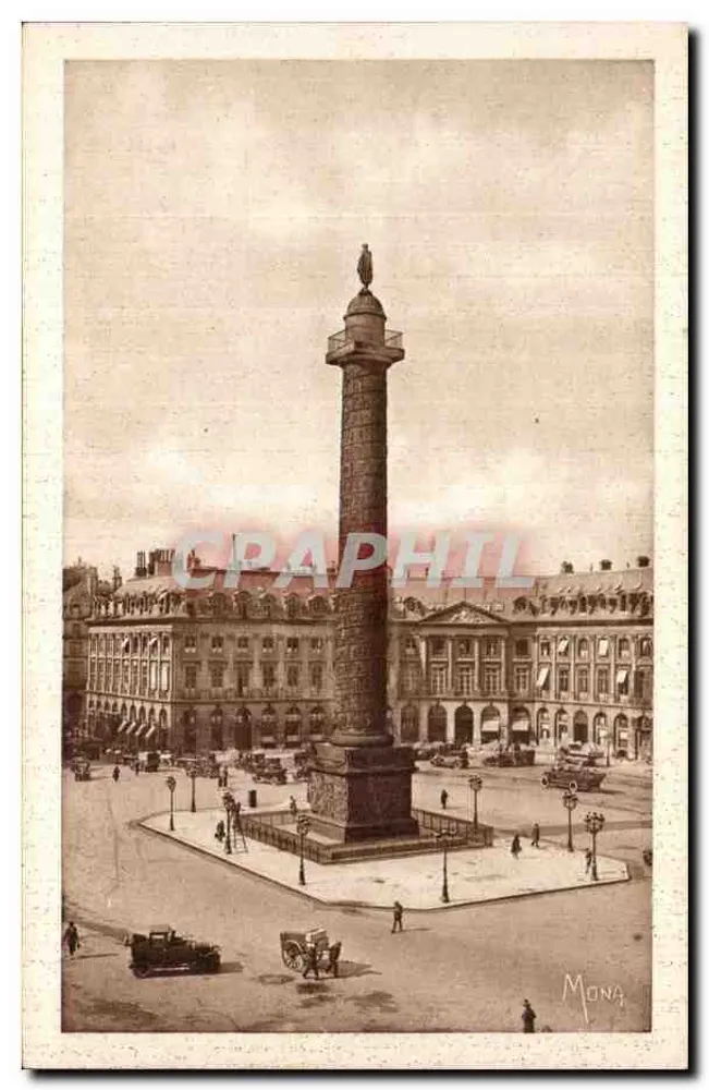 Praça Vendôme — Coluna de Napoleão — Éditions d'Art Mona - Frente