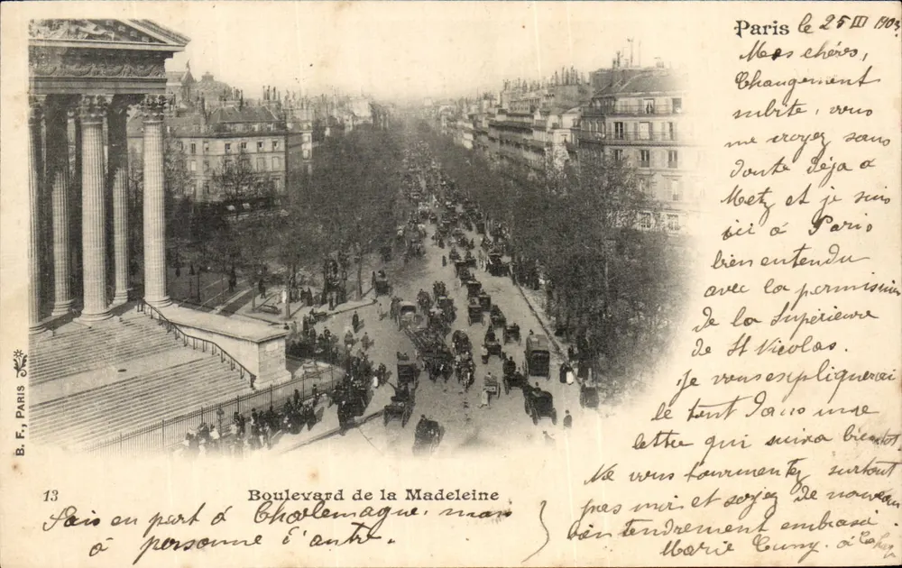 Boulevard de la Madeleine — Paris — B. F., Paris, n°13 - Frente