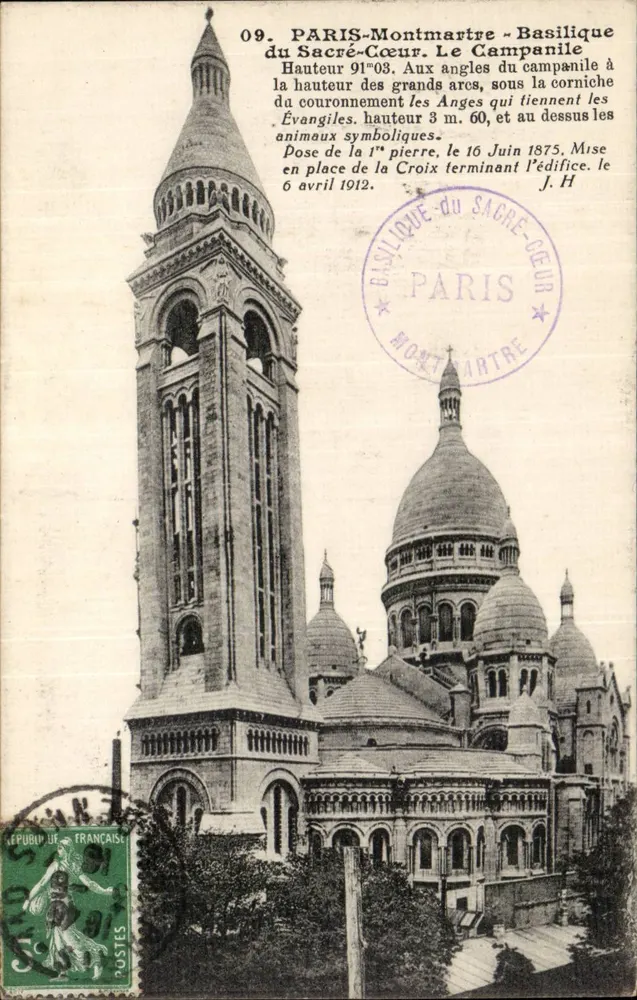 PARIS-Montmartre - Basilika des Heiligen Herzens. Der Glockenturm — Verlag J.H. n°09 - Vorderseite