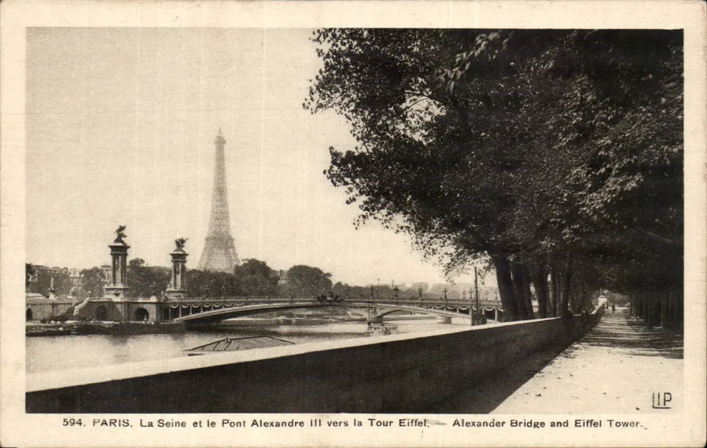 Paris — Die Seine und der Pont Alexandre III in Richtung Eiffelturm — Verlag LIP, Nr. 594 - Vorderseite