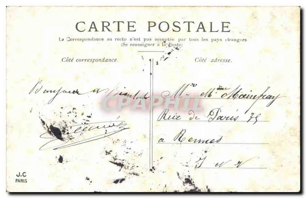 PARIS — A Estátua da República — J.C. Paris - Verso
