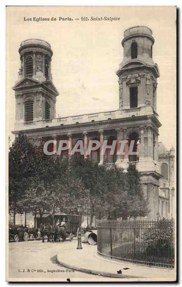 Igreja de Saint-Sulpice — Paris — L. J. & C° editor, Angoulême-Paris, n° 102 - Frente