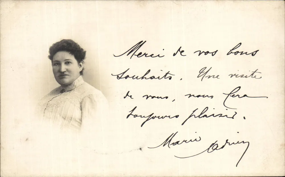 Porträt einer Frau — unterschriebene Karte von Marie Casirin — Verlag Kodak Brochure Mat. - Vorderseite