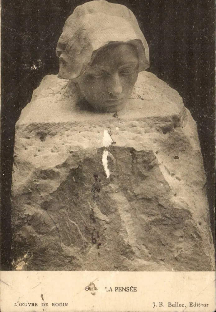 Die Gedanke — Büste von Rodin — J. E. Bulloz, Verleger - Vorderseite