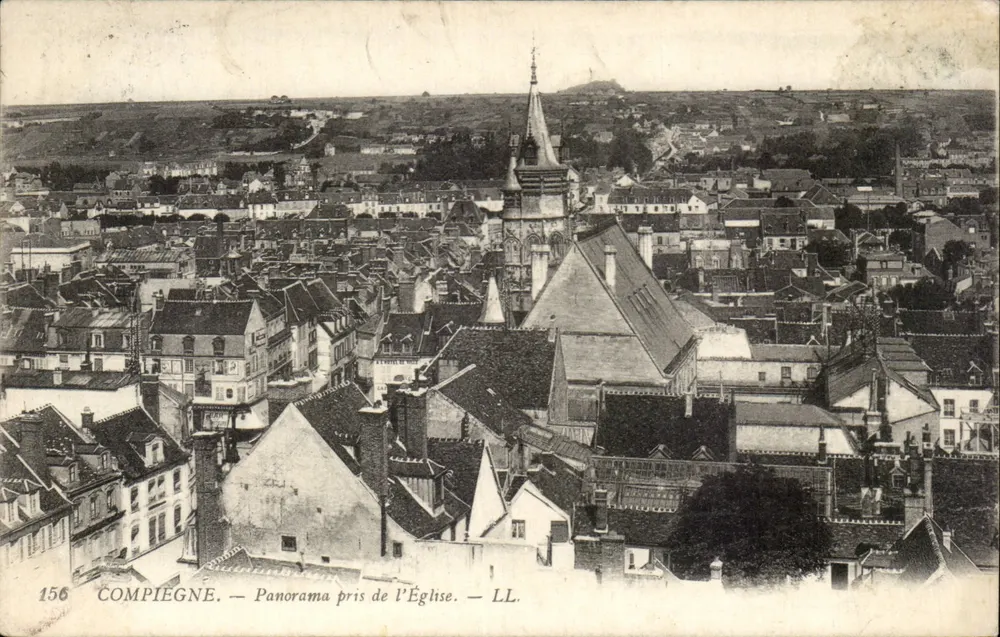 Compiègne — Panorama tirado da Igreja — LL. n° 156 - Frente