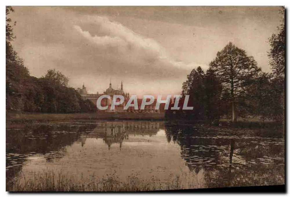 Château de Chantilly — Uitzicht in het Park — Antieke ansichtkaart - Voorkant