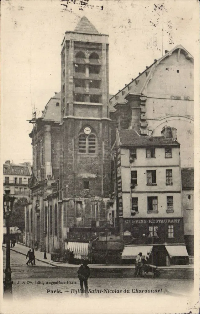 Parijs — Kerk van Sint Nicolaas du Chardonnet — L. J. & Cie, uitgever, Angoulême-Parijs - Voorkant