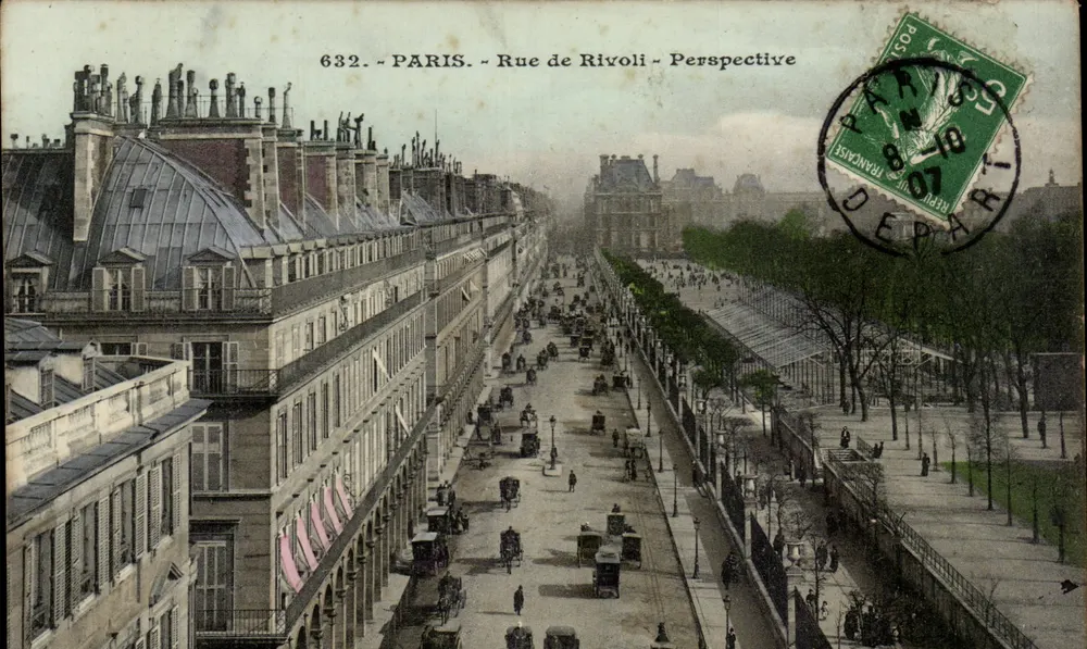 Paris - Rue de Rivoli - Perspectiva — editor anônimo, n° de série 632 - Frente
