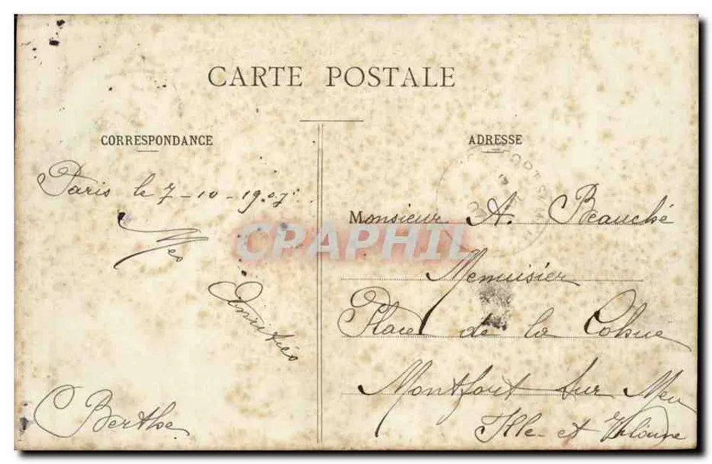 Paris - Rue de Rivoli - Perspectiva — editor anônimo, n° de série 632 - Verso