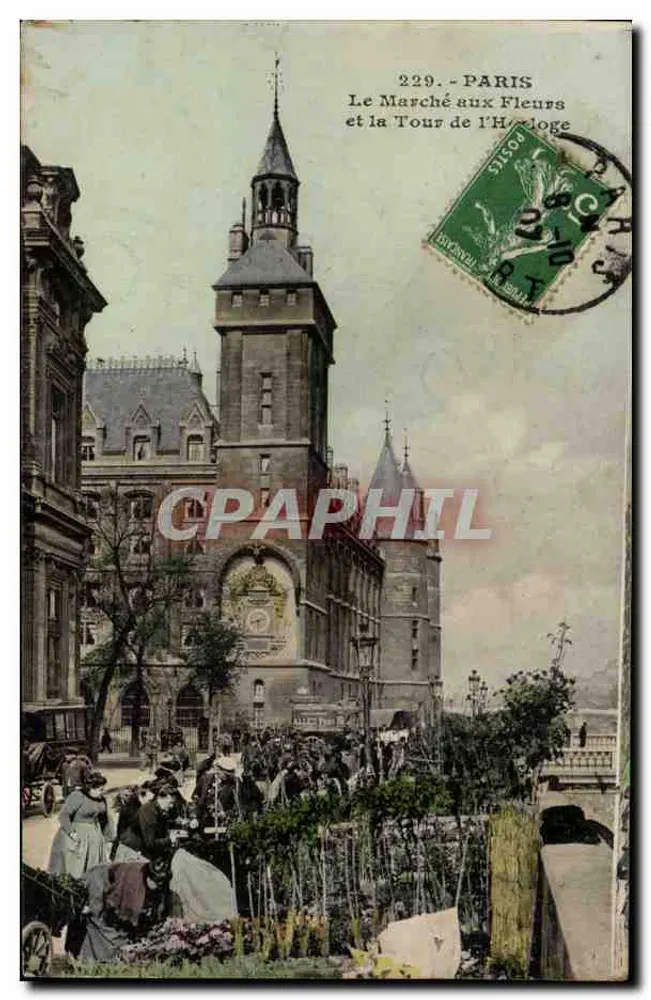Paris — Der Blumenmarkt und die Uhrenturm — Verlag: 229 - Vorderseite