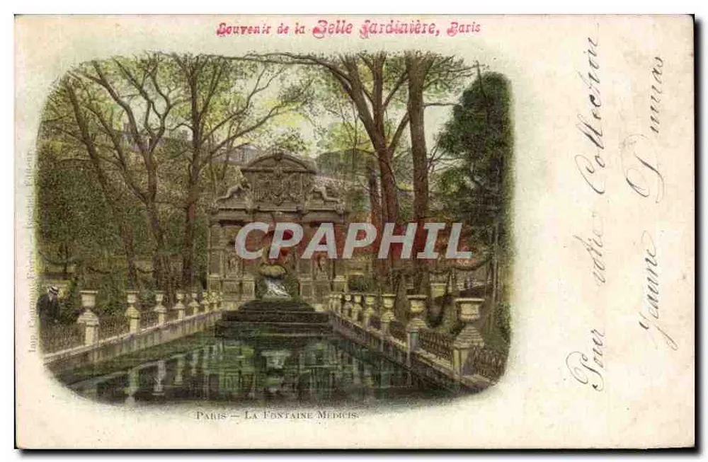 Paris — La Fontaine Médicis — Souvenir de la Belle Jardinière, Paris - Vorderseite